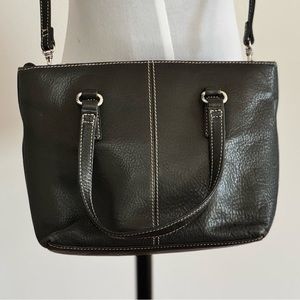 Vintage Fossil Black Leather Handbag